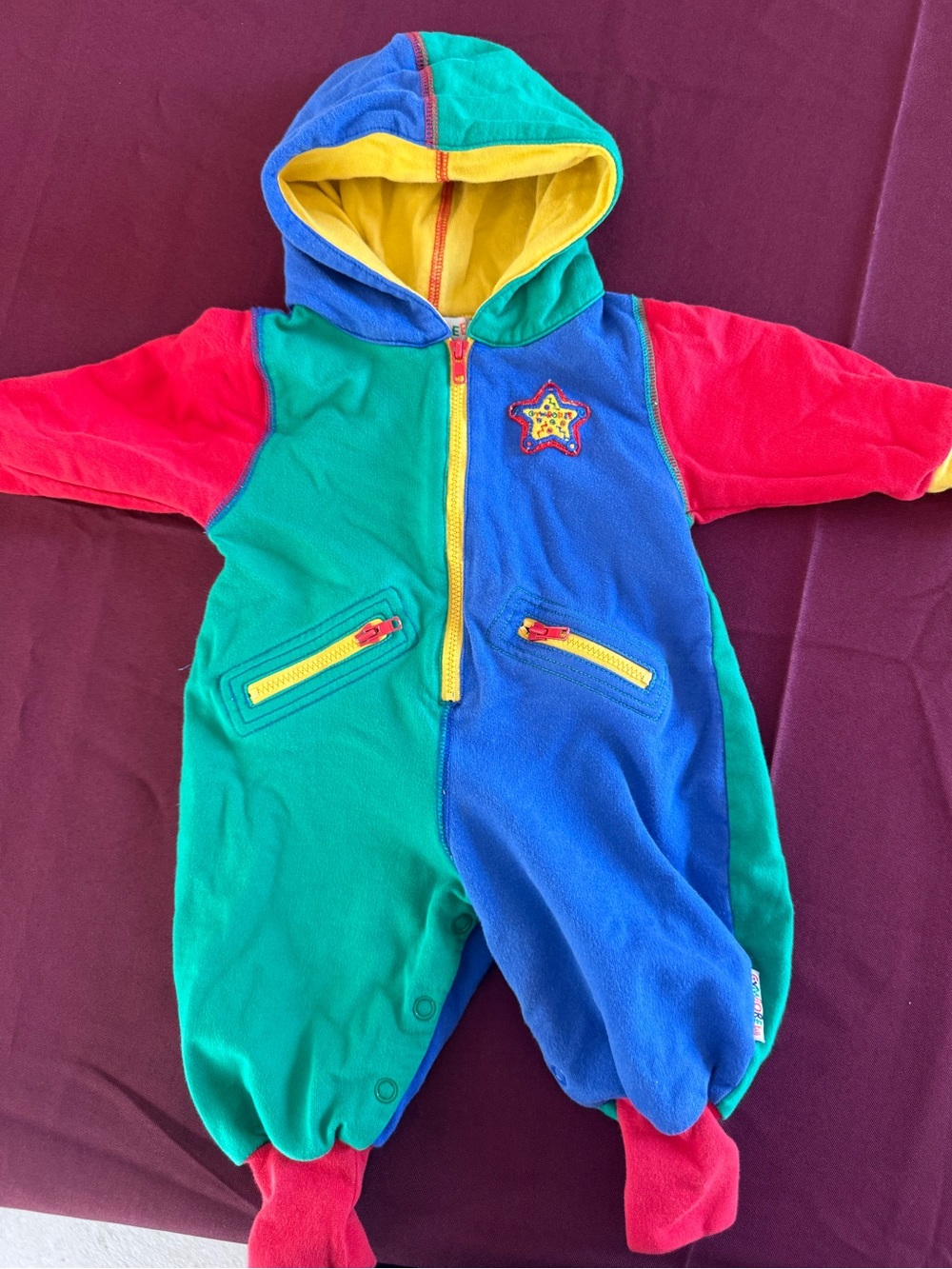 Vintage 90s Gymboree Blue, Green & Red Colorblock Crewneck jumper baby newborn